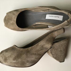 FAUSTO SANTINI mushroom color open toe slingback